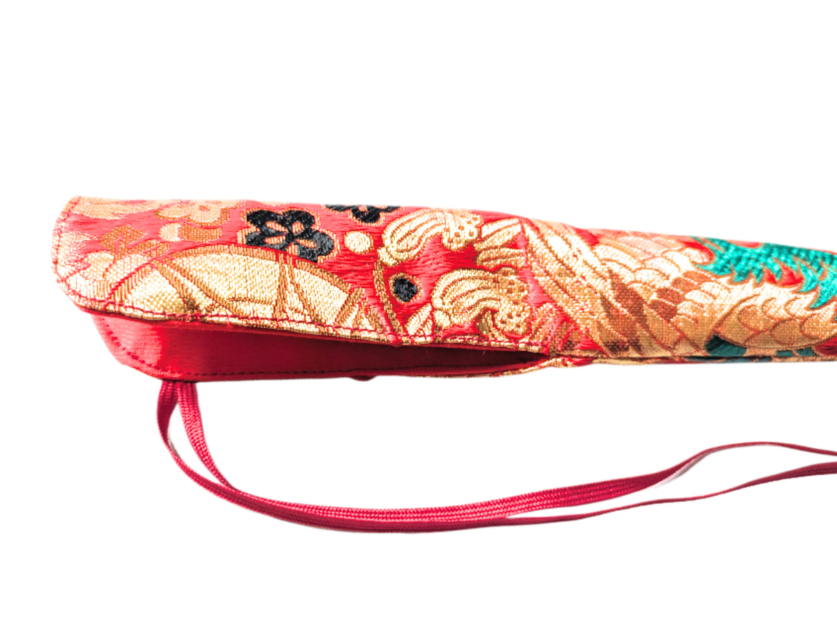 Handmade Shinobue Carrying Sleeve – Traditional Japanese Kimono Fabric Case | Red P-B-B03