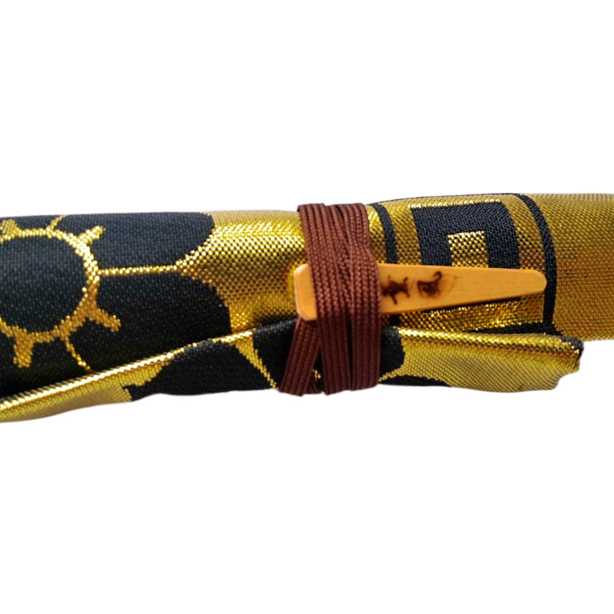 Handmade Shinobue Carrying Sleeve – Traditional Japanese Kimono Fabric Case | Gold P-B-B02