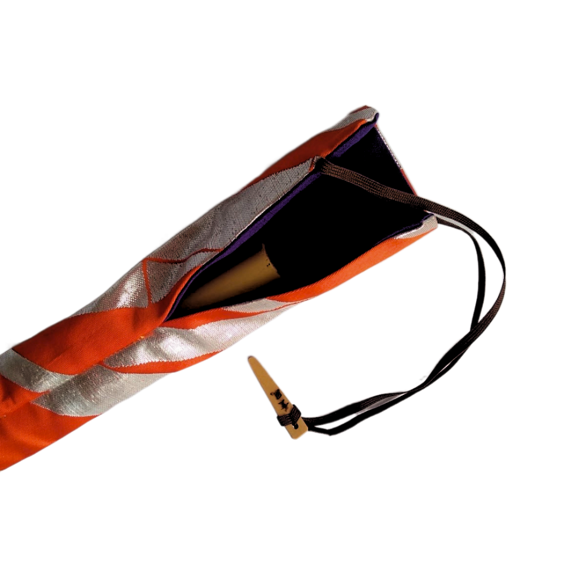 Shinobue Bag "Kunpu（薫風）", Bamboo（Orange & Silver）｜P-B-BOS